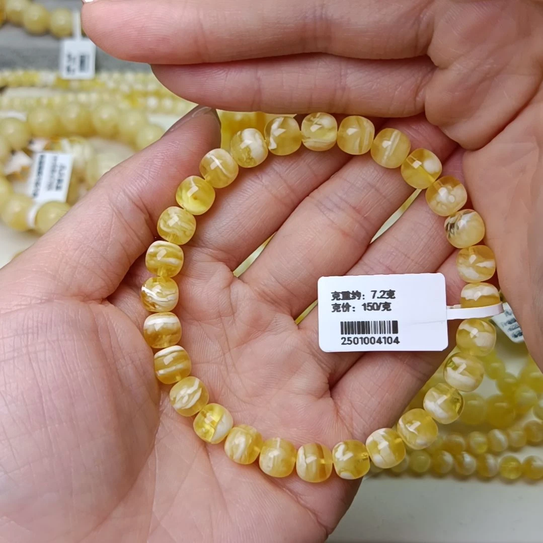 未镶嵌蜜蜡手串?****?7+金瓷白虎皮妖花