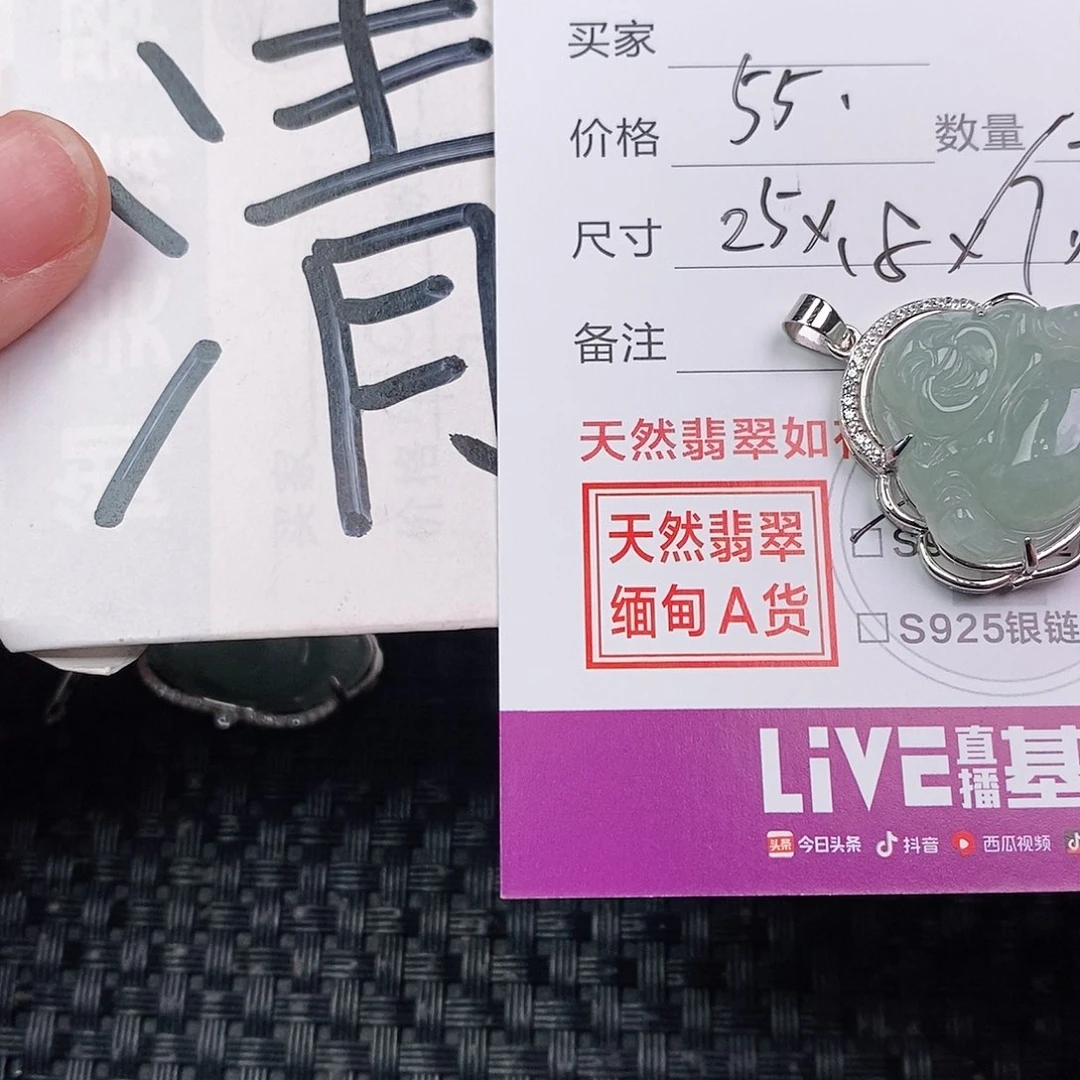 翡翠银S925镶嵌颈饰