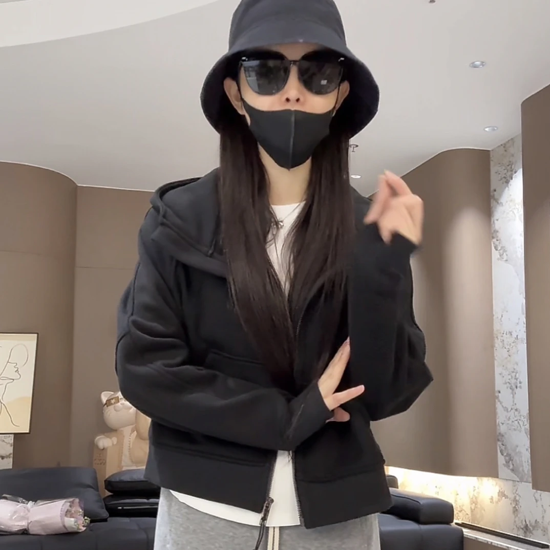 宿慕SUMU加绒连帽卫衣外套女2025新款韩版宽松上衣小雨女装1616