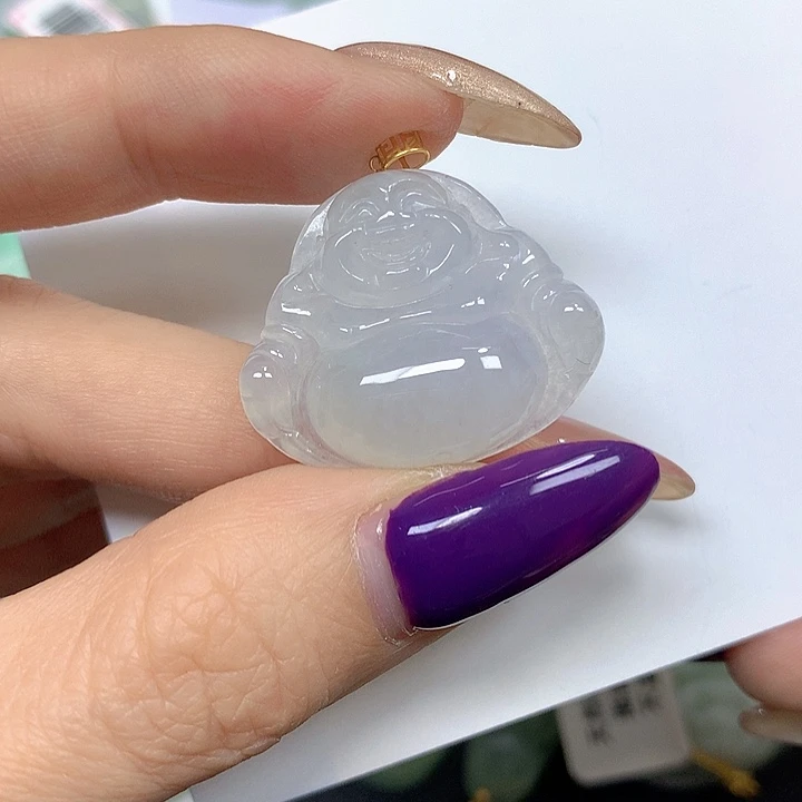 翡翠18K金镶嵌颈饰挂件