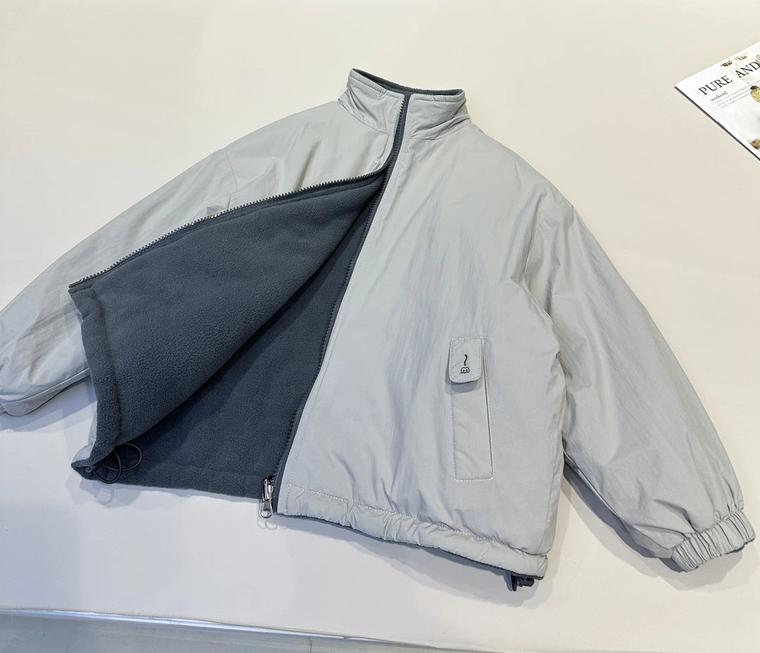 儿童冬装韩范保暖两面穿外套棉服中大童舒适开衫      88023