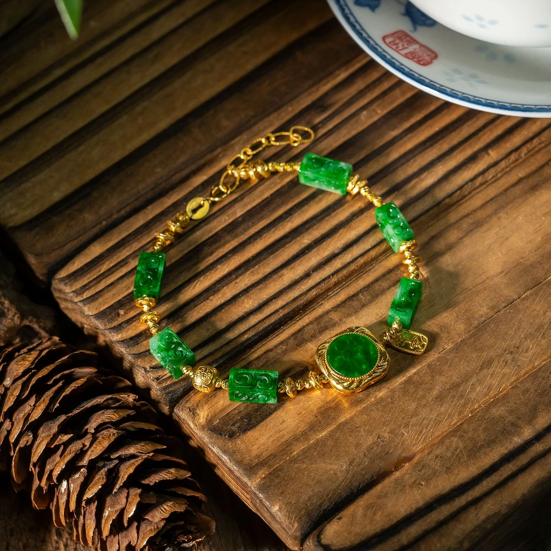 -18K翡翠手链/多样性发/发一件/P6080