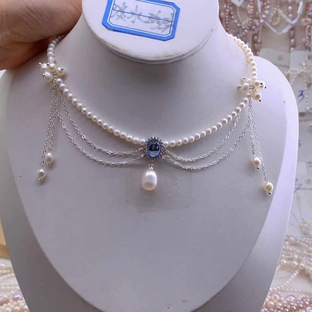 紫***钦淡水珍珠合金项链