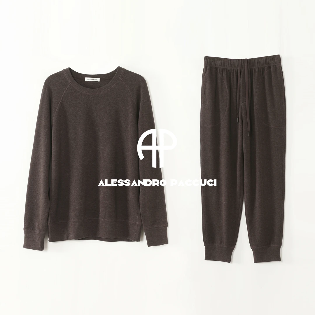 AP洛哥53174TW/53273KC【QQ糖套装】桑蚕丝+山羊绒圆领卫衣/九分裤