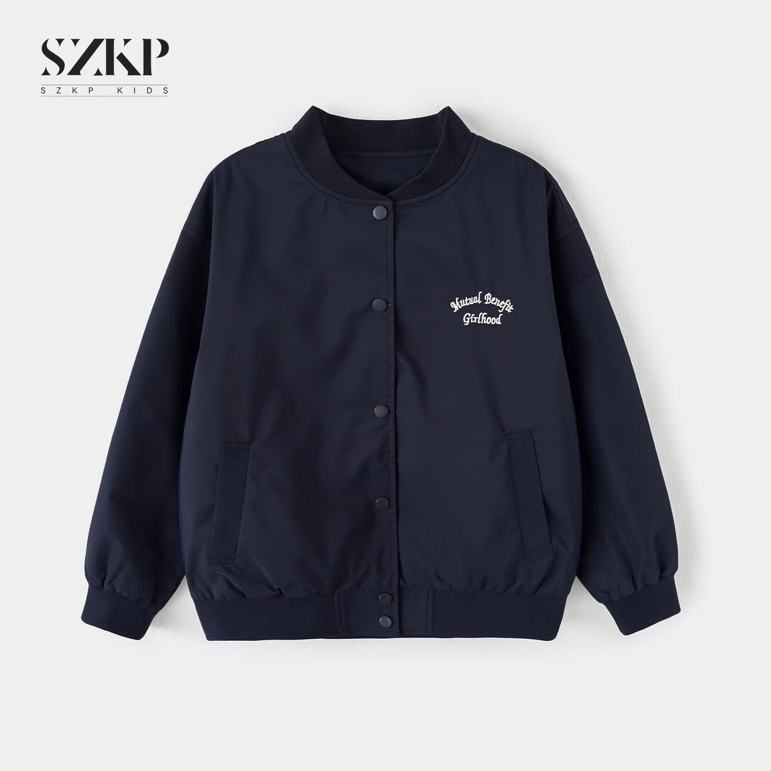 SZKP秋季新款女童装时尚上衣中大童休闲儿童棒球服外套BGYQ552927