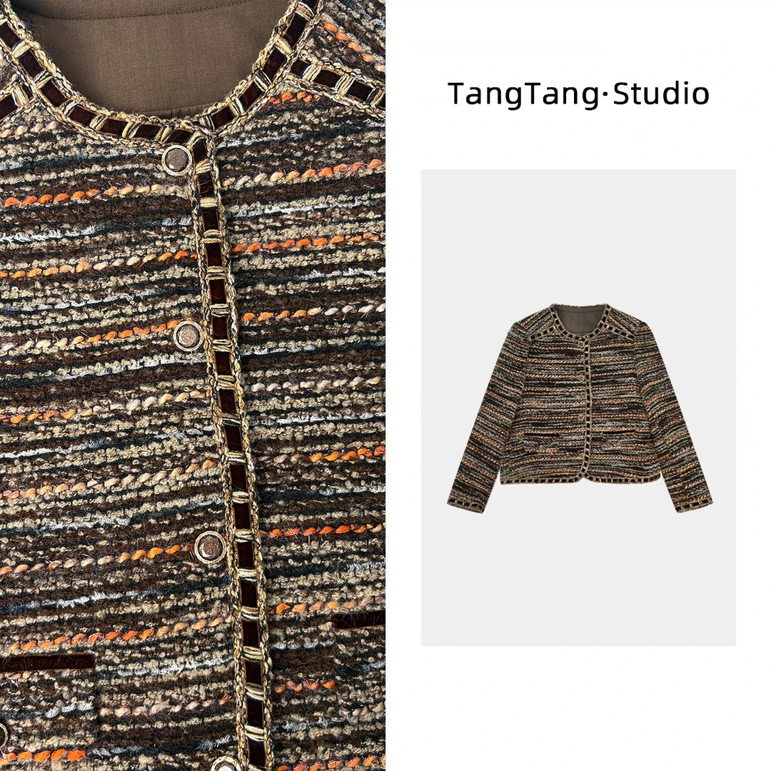 【TangTang·Studio】棕色小香外套气质显瘦女装外套-2510508