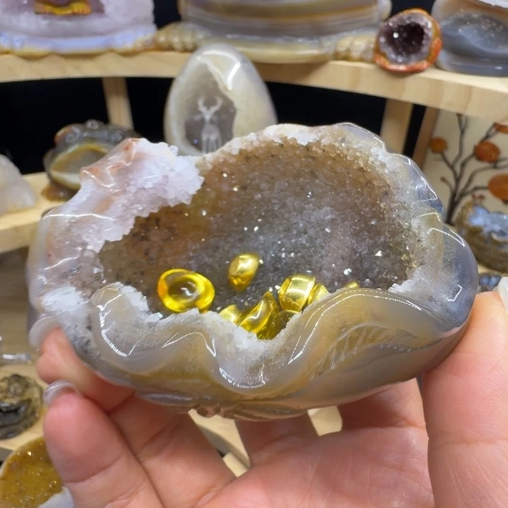 水晶大型摆件（非配饰）未镶嵌钱袋子