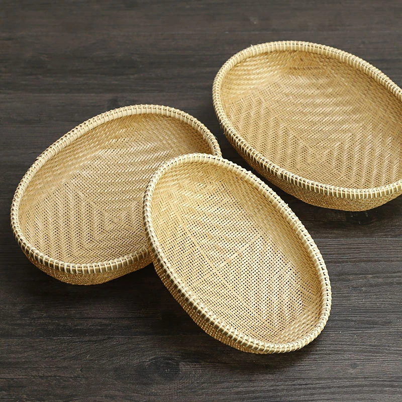 家居精编手工竹编干果高档竹筛子果盘家用水果篮馒馍头筐零食簸箕