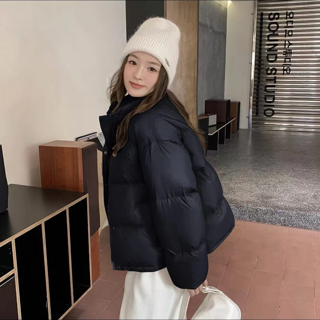 2025新国标白鸭绒门襟面包女士女款保暖冬季百搭羽绒服