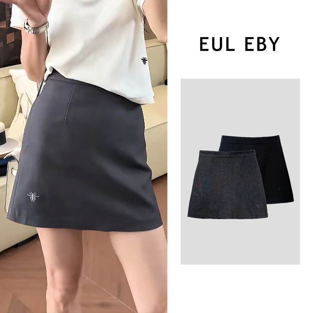 【清】小蜜蜂刺绣包臀裙半身裙短裙251002#