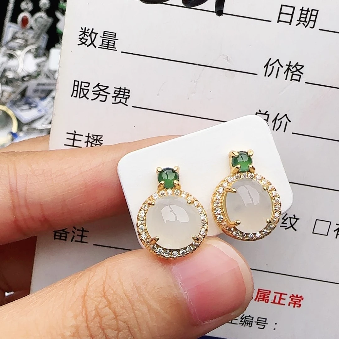 银S925镶嵌戒指翡翠戒指