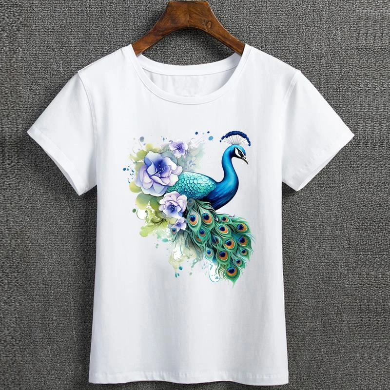 时尚女休闲个性圆领夏印花通勤打底衫青年学生上衣ins韩版短袖T恤