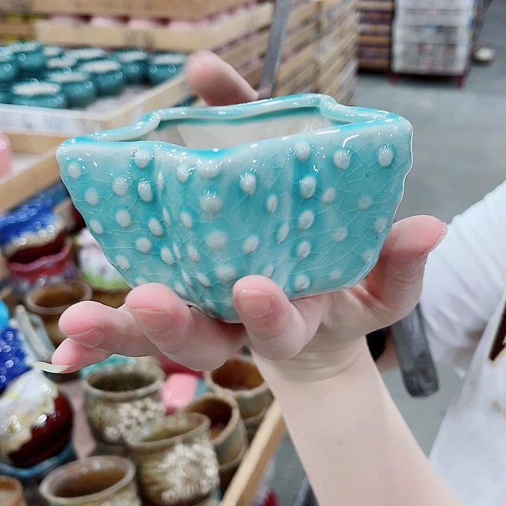 有孔，凑10元包邮陶瓷花盆发货！