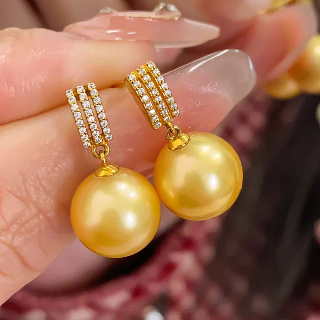 气质南洋金珍珠耳环