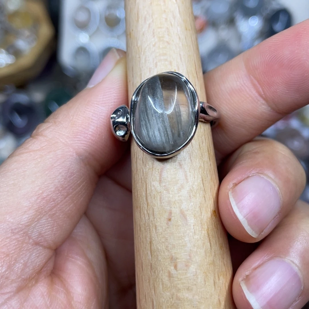 【闪购商品】银S925镶嵌珠宝半成品水晶戒指