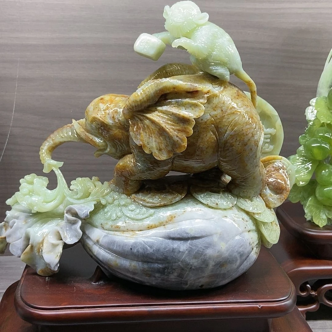【闪购商品】蛇纹石玉（覆膜）未镶嵌珠宝奇石六**姥