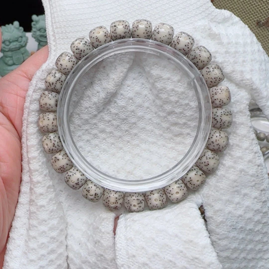 星月菩提手串骨瓷白针尖星9*8