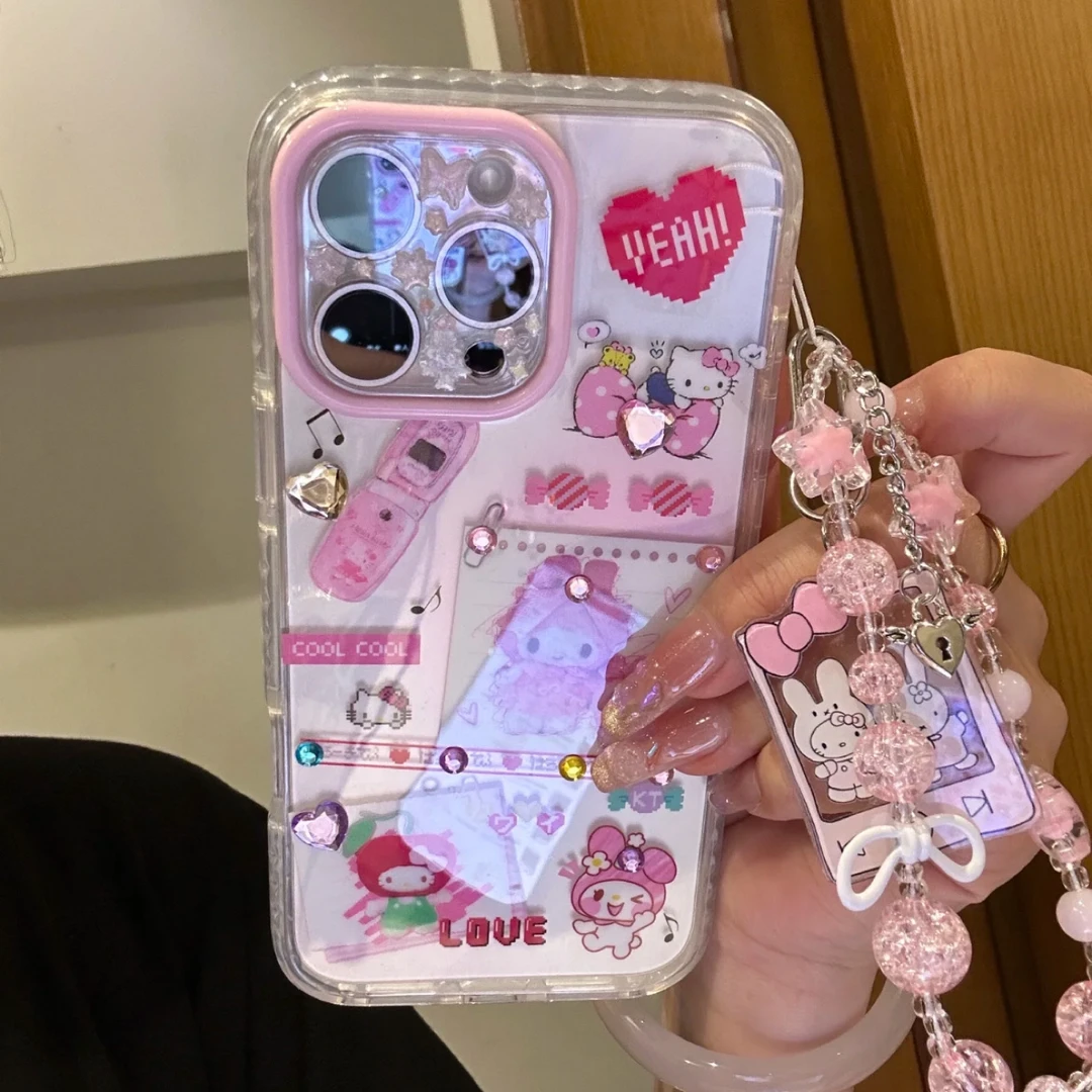 可爱古董bb机三丽鸥适用iPhone16promax手机壳苹果15pro少女14/13