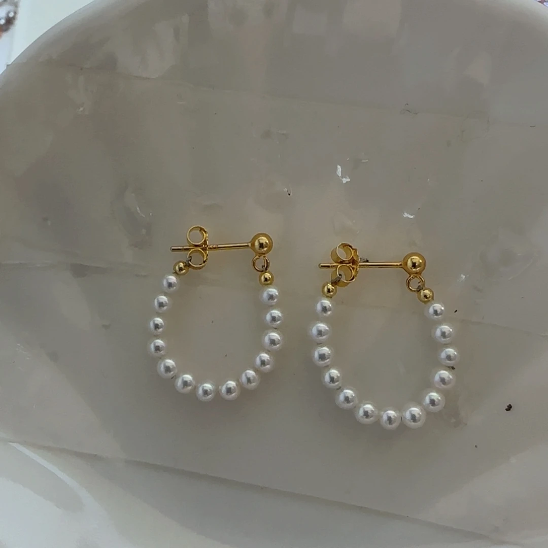 银S925镶嵌淡水珍珠耳饰