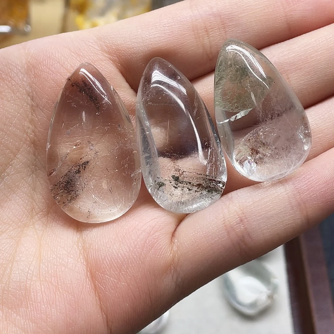 珠宝半成品未镶嵌水晶20幽灵水滴一组