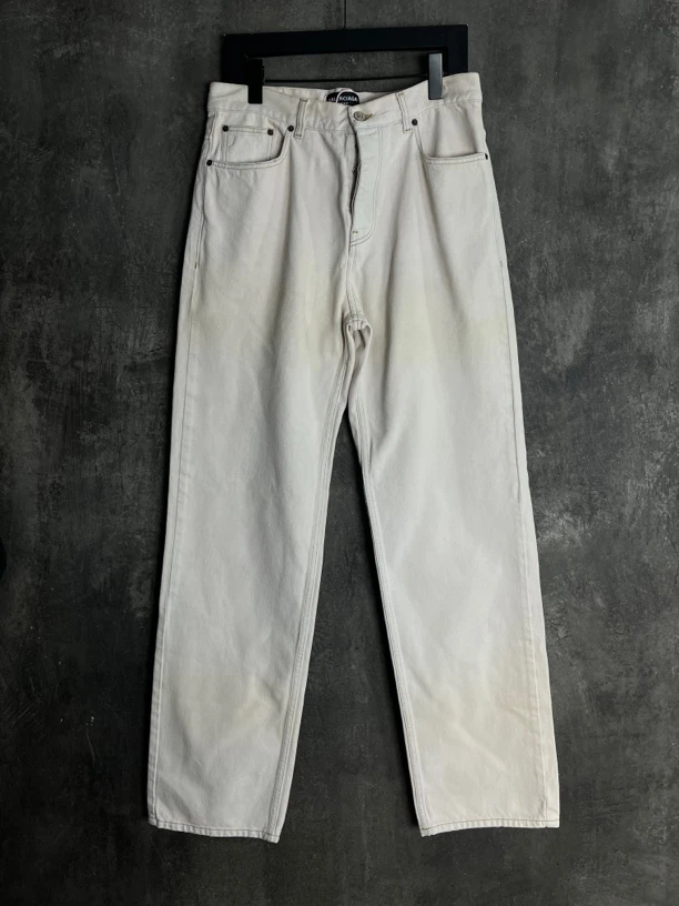 全新未使用 Balenciaga/巴黎世家 M码*1/做旧阔腿牛仔裤/01336