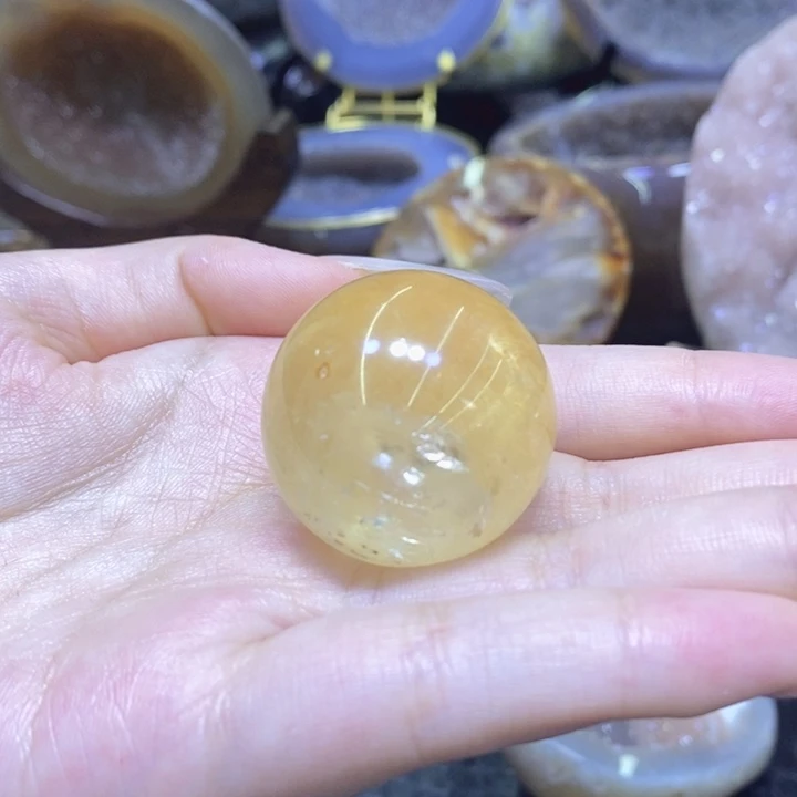 未镶嵌珠宝半成品紫晶冰州黄球