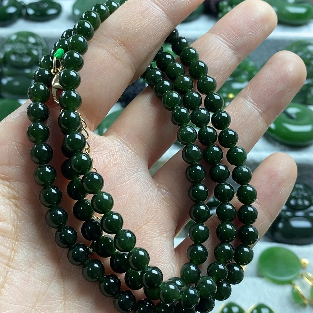 和田玉（碧玉）未镶嵌颈饰6mm