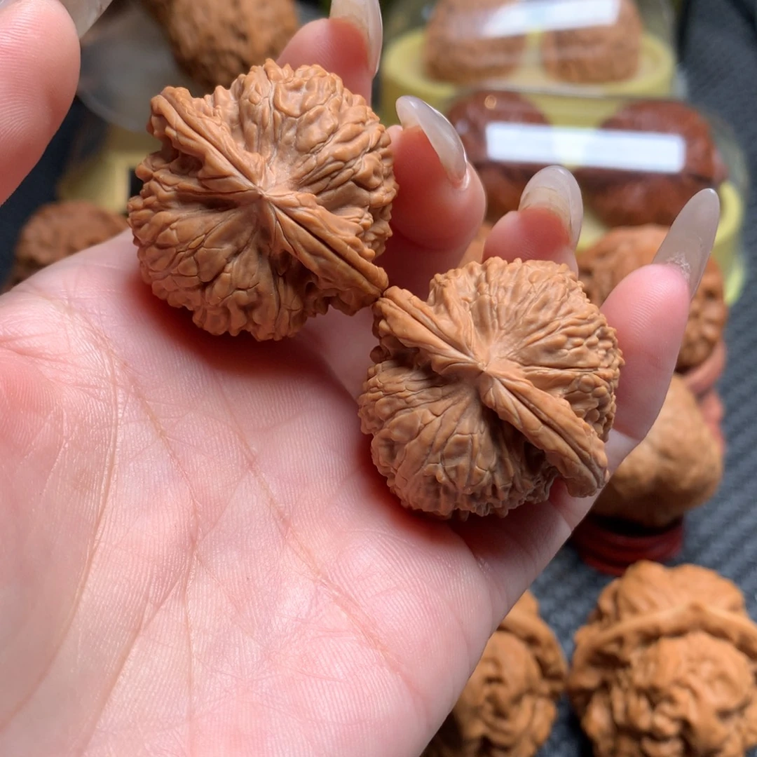 把件文玩核桃35全品球白