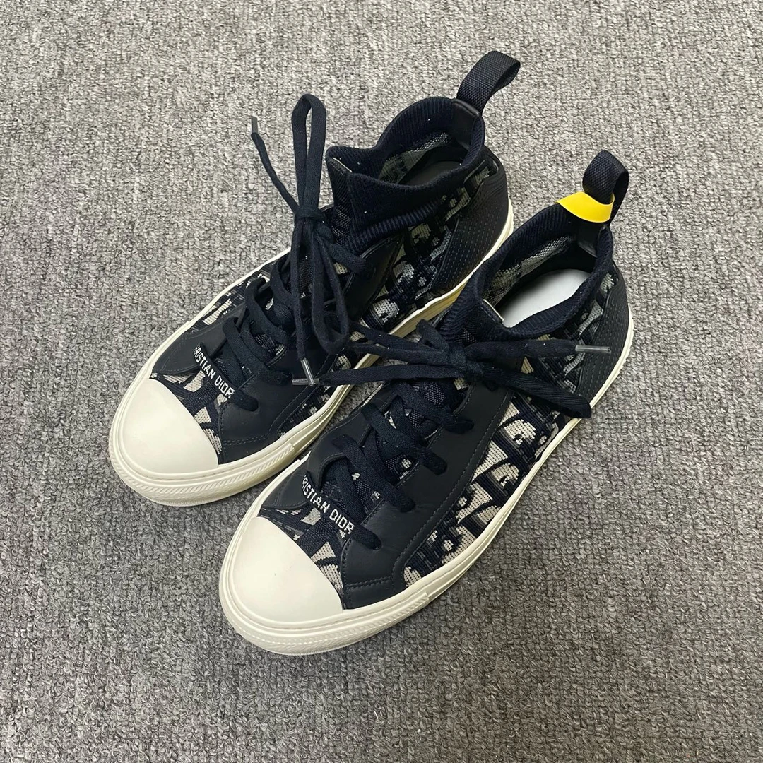 95新 DIOR/迪奥 Walk'n'Dior厚底针织中帮时尚板鞋 36码/8573