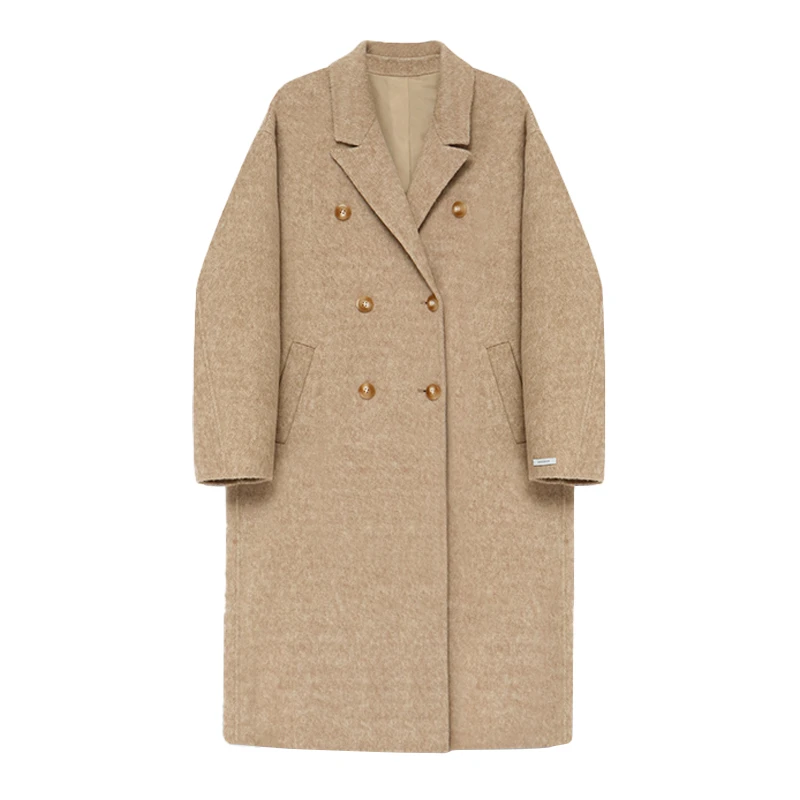 【罗马假日】YM 937  秋冬大衣时尚中长款翻领秋冬双排扣双面羊毛