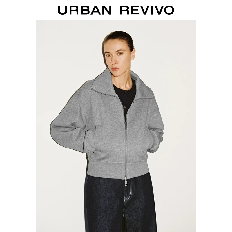 UR2025秋季新款女装都市气质立领拉链短款外套UWU150035