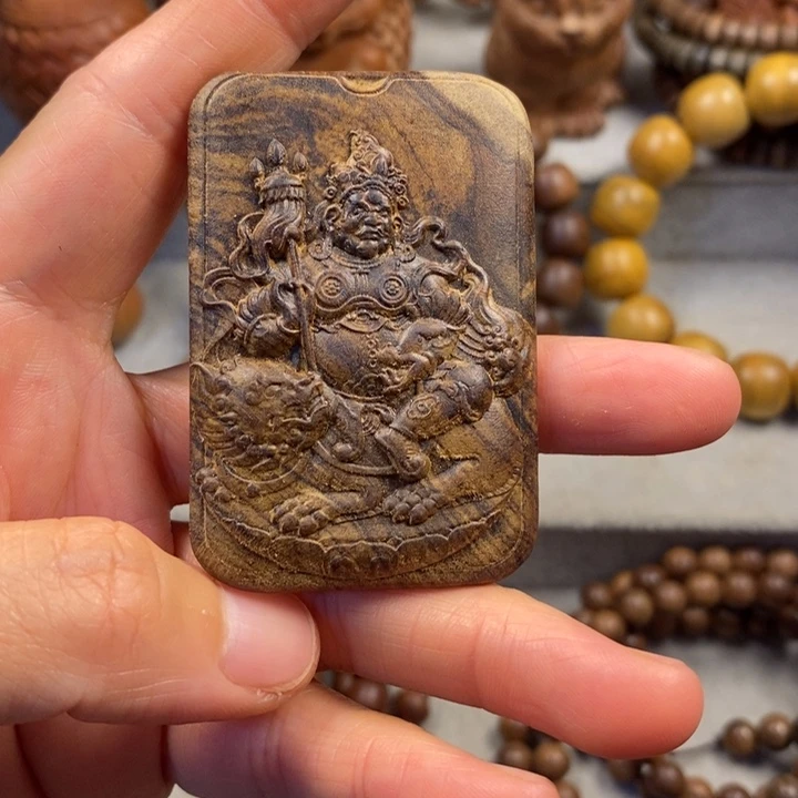 檀香木手串/手链老山檀奶香味黄财神牌