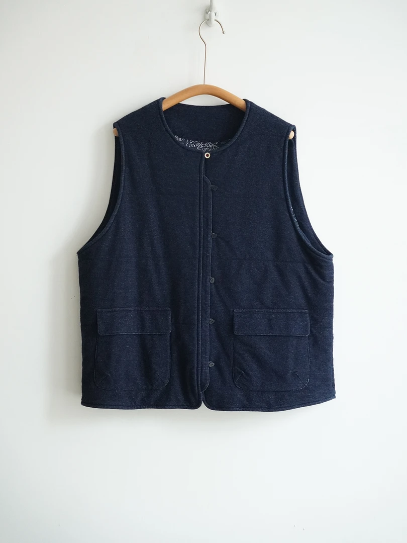 文艺藏蓝色棉马甲