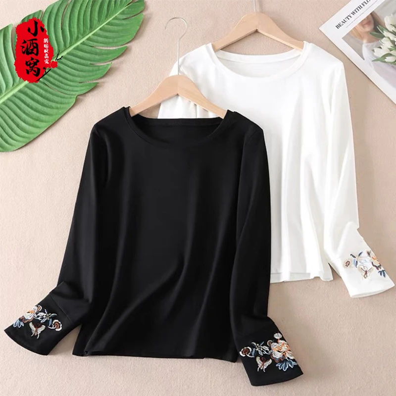 [雪蝶-上衣] 小酒窝新国风 时尚气质刺绣上衣-56