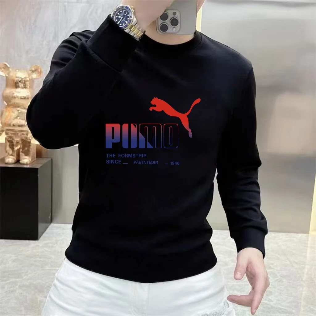 重磅纯棉卫衣男秋冬加绒保暖圆领套头时尚休闲舒适透气长袖打底衫