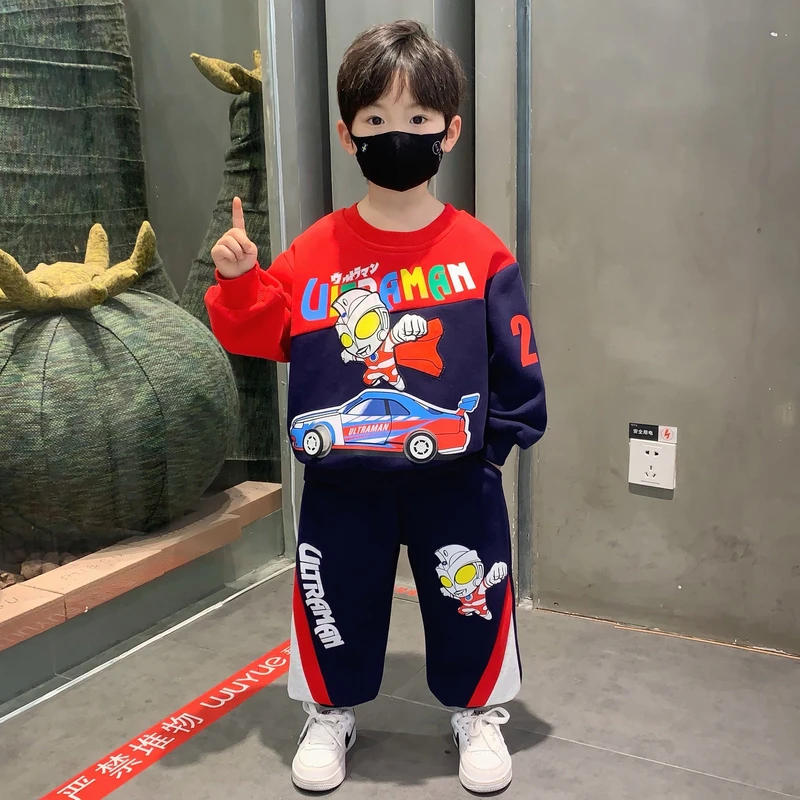 奥特曼衣服男童秋装套装2025新款男孩时髦潮酷卫衣韩版儿童春秋款