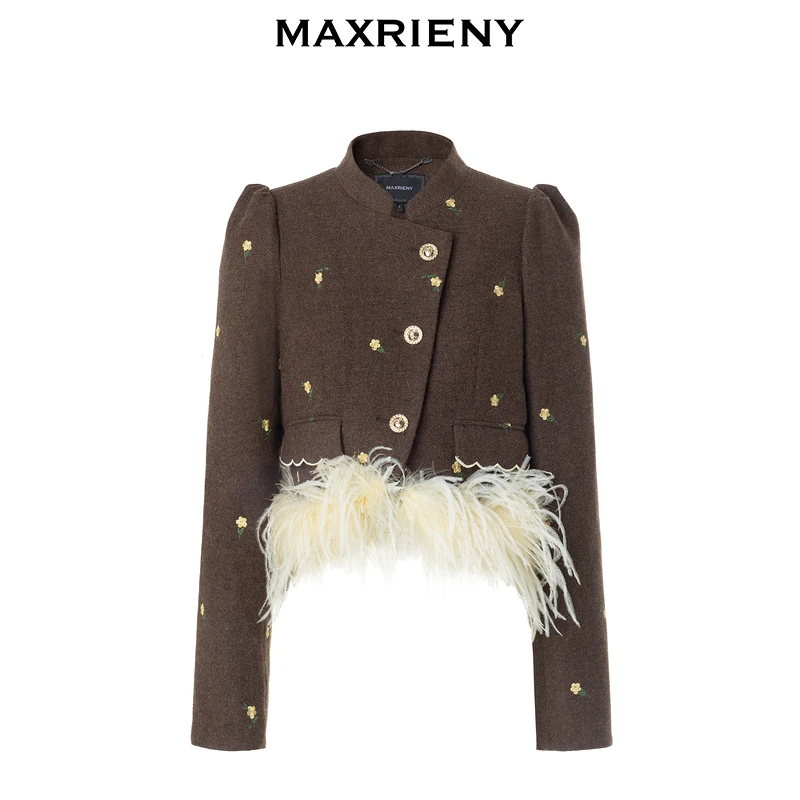 MAXRIENY【商场同款】宫廷复古感小香风外套高级感25年秋冬