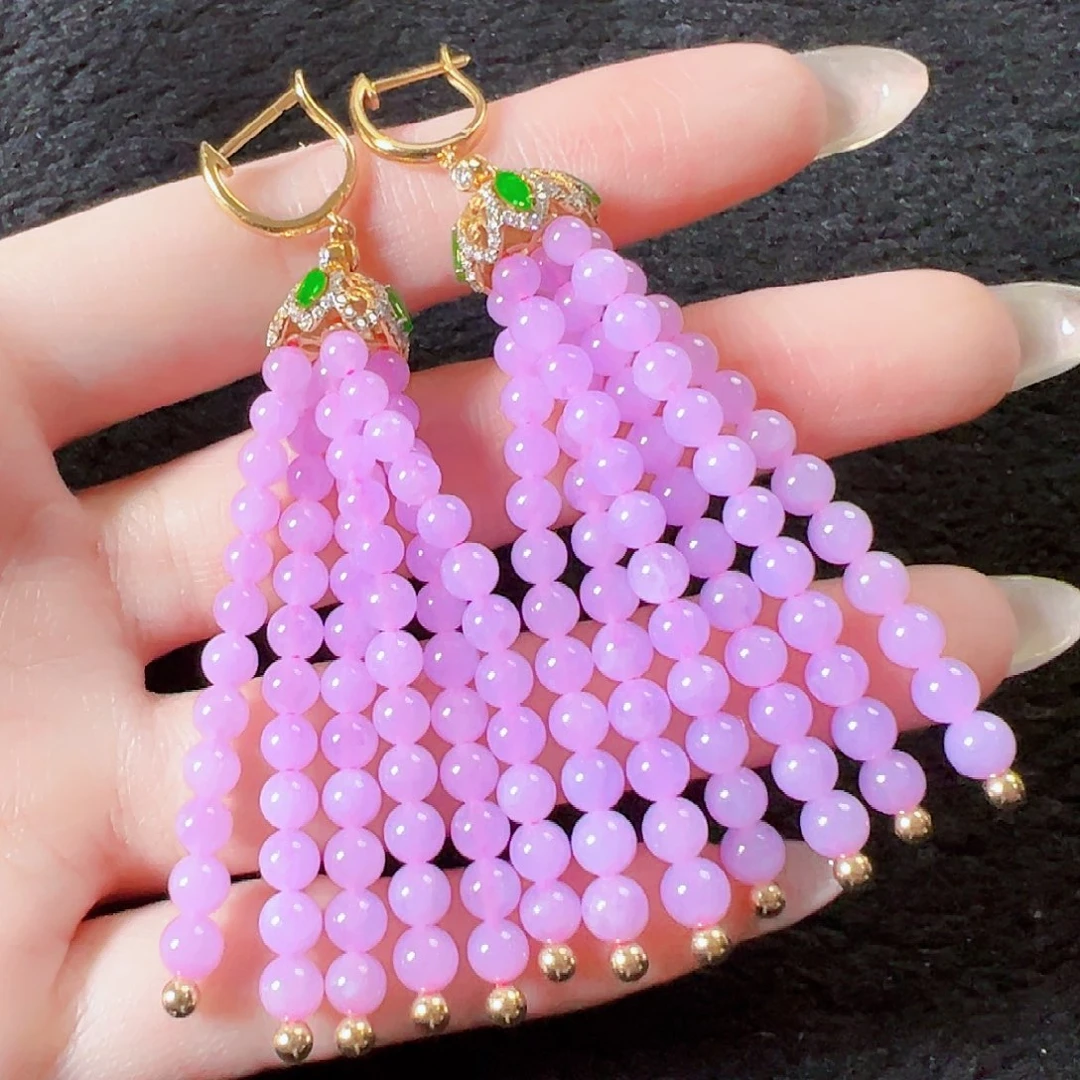 翡翠18K金镶嵌耳饰签收后24小时鉴赏期，过时不退