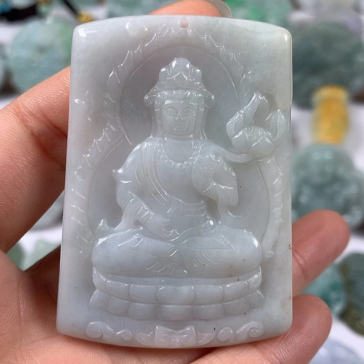 颈饰未镶嵌翡翠观音福利洒黄翡福利