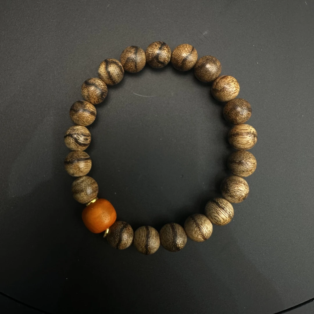 4328达拉干沉香虎斑纹软丝9分沉手串0.92cm 6.26g