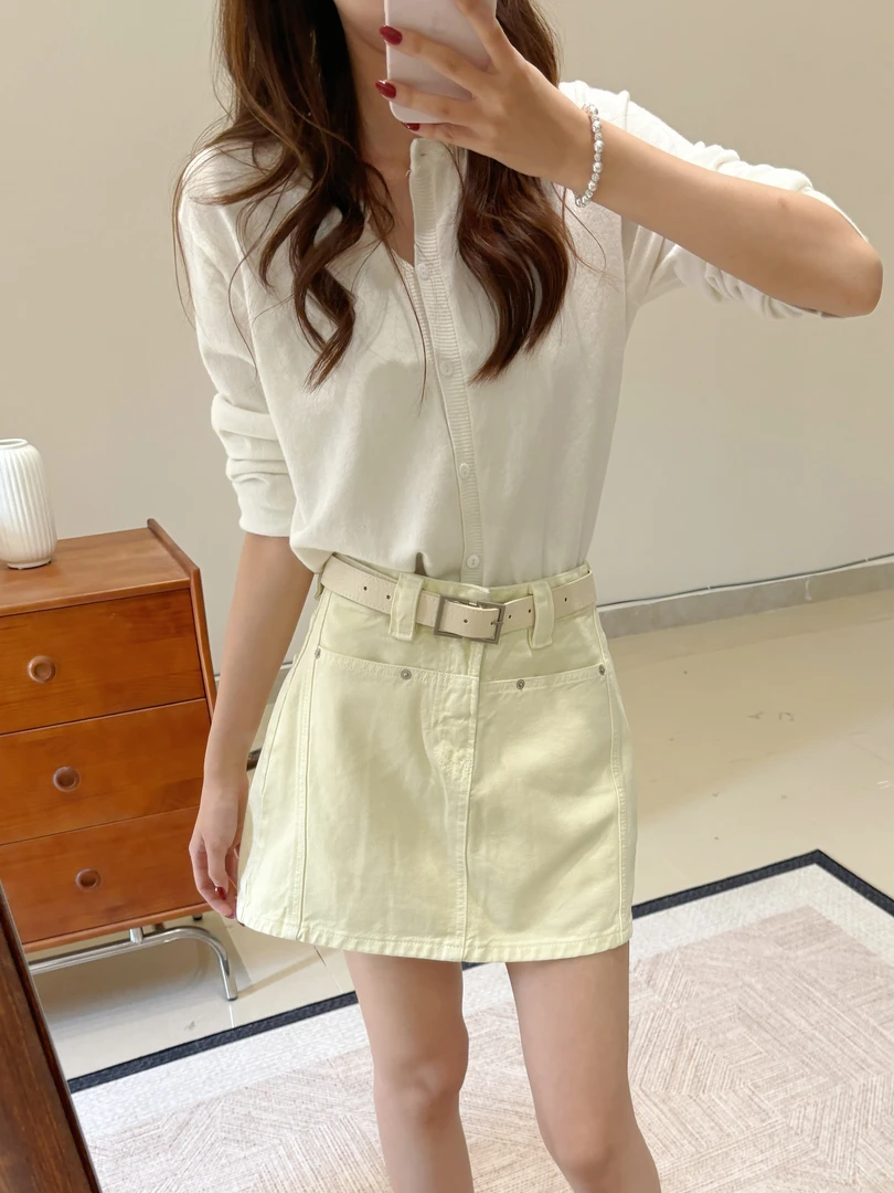 【88133】XOXO家 夏季 无弹力A字高腰牛仔短裙 韩系穿搭