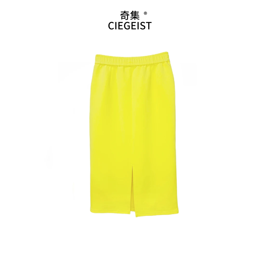 2025春装设计师款修身显瘦百搭气质松紧腰中长半身裙S9918