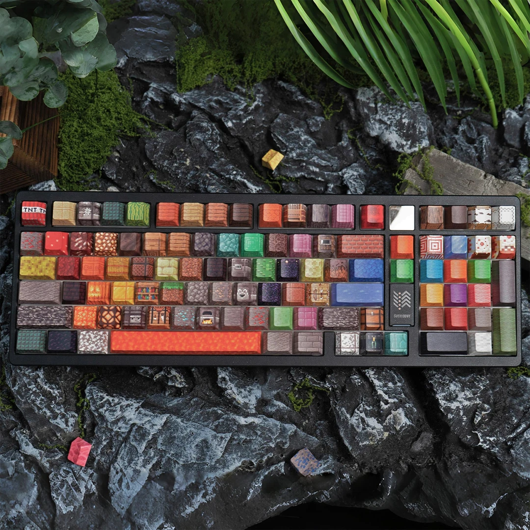 薄荷糖我的世界侧透光机械键盘键帽个性客制化PBT热升华原厂高度