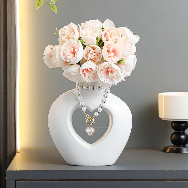 现代简约创意花瓶摆件轻奢艺术插花客厅玄关家居电视柜装饰品摆设