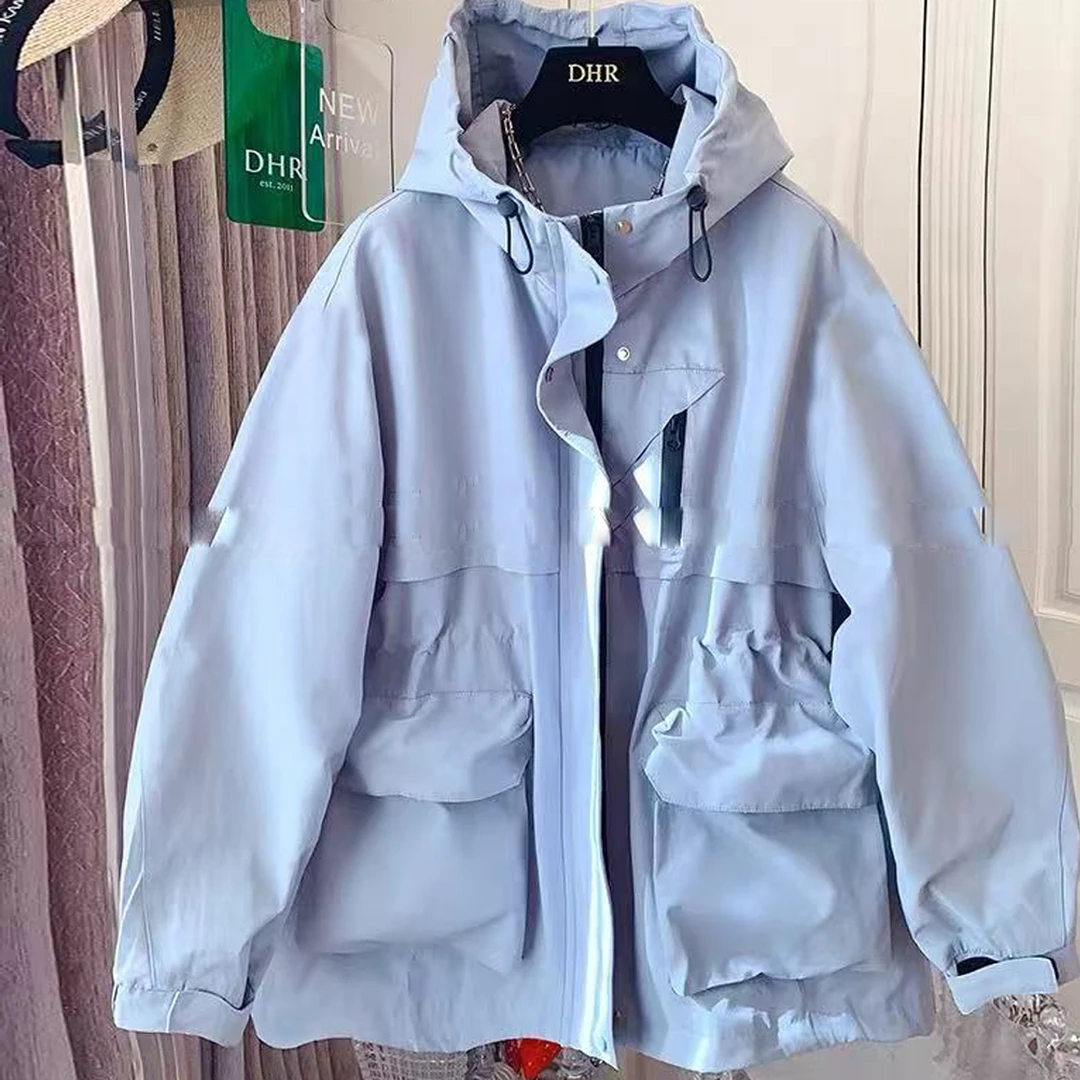 大码女装春装新款风衣外套胖妹妹中长款工装