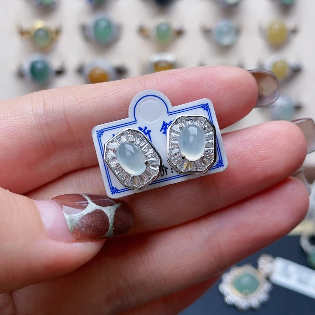 翡翠戒指未镶嵌耳钉