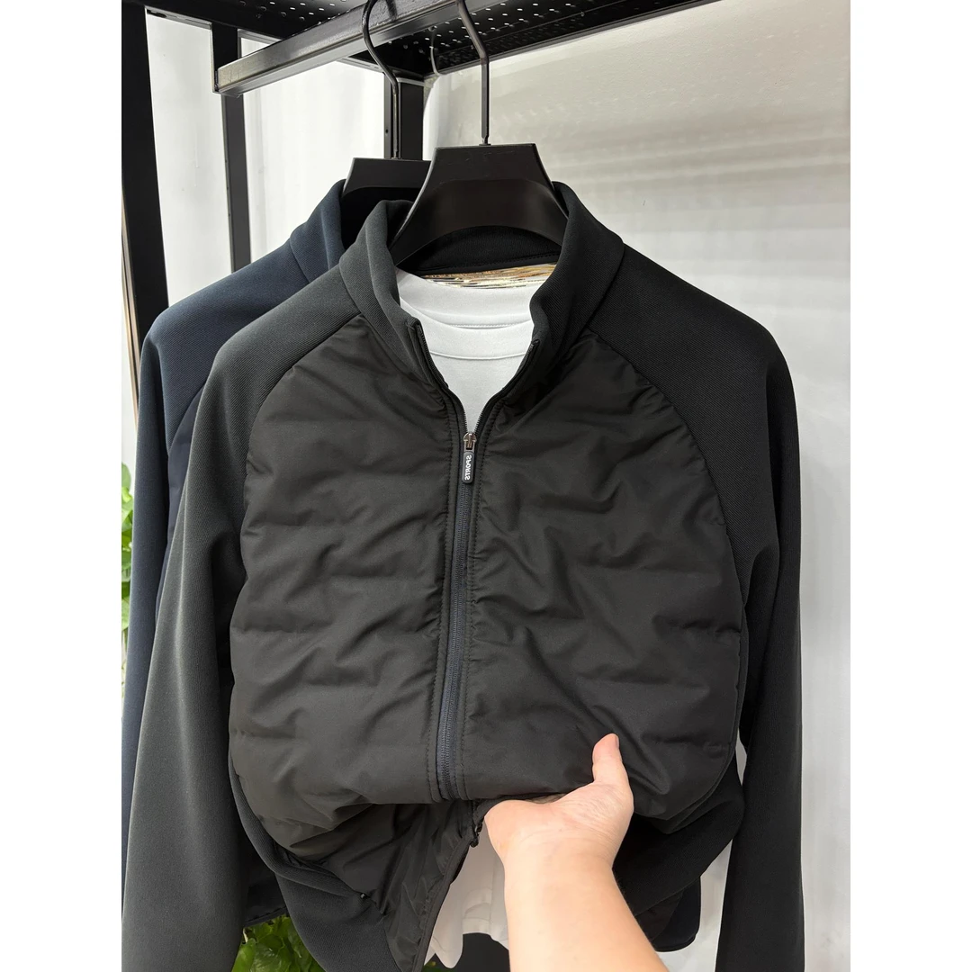 灏吉弧2025男棉服拼接夹克外套秋冬加绒加厚保暖立领棉衣男装棉袄