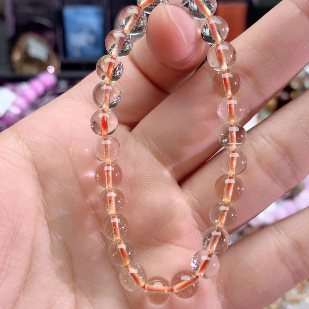 水晶手链未镶嵌@*姜发晶手链7+