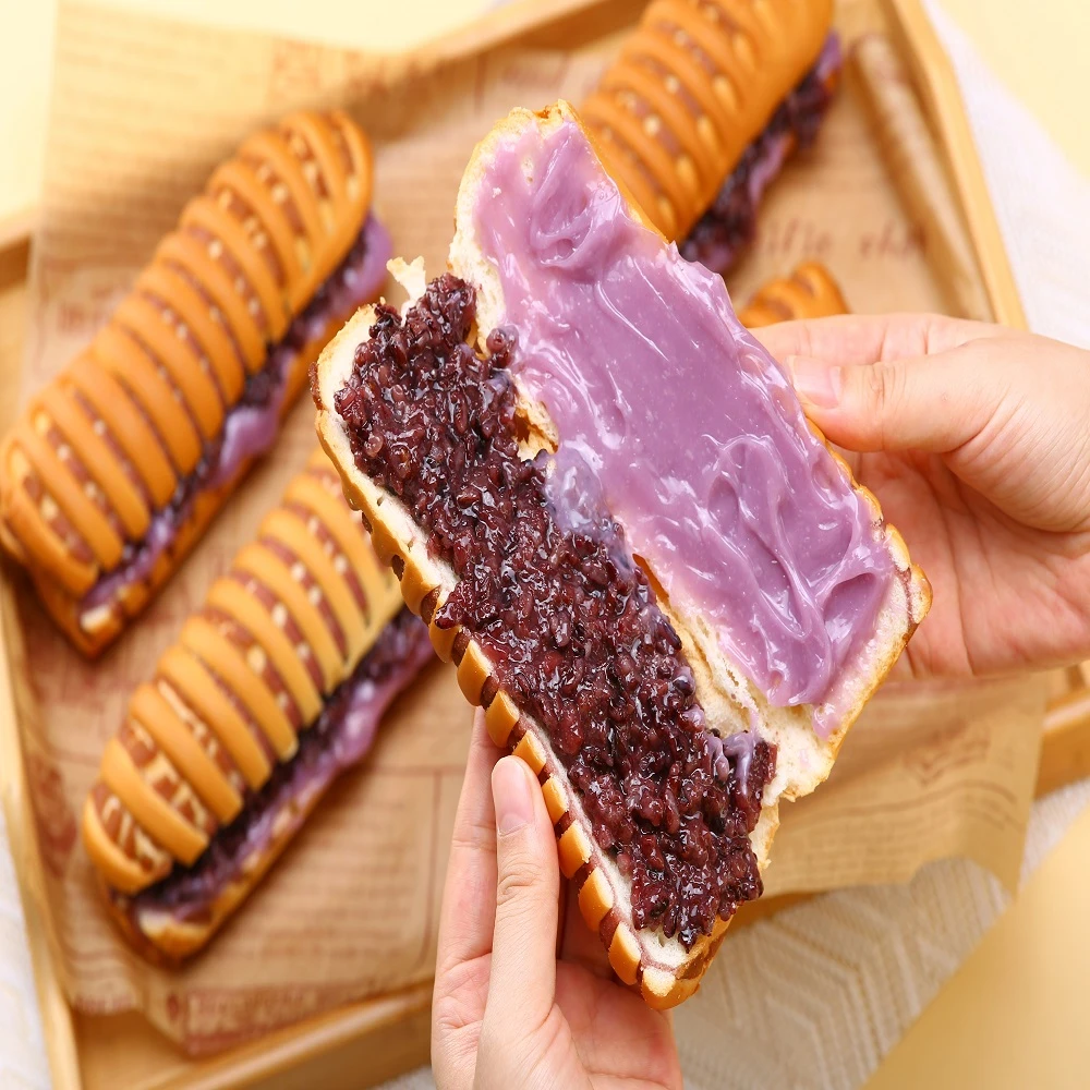 芋泥紫米长条夹心面包学生早餐健康营养饱腹代餐香甜软糯满口鲜香