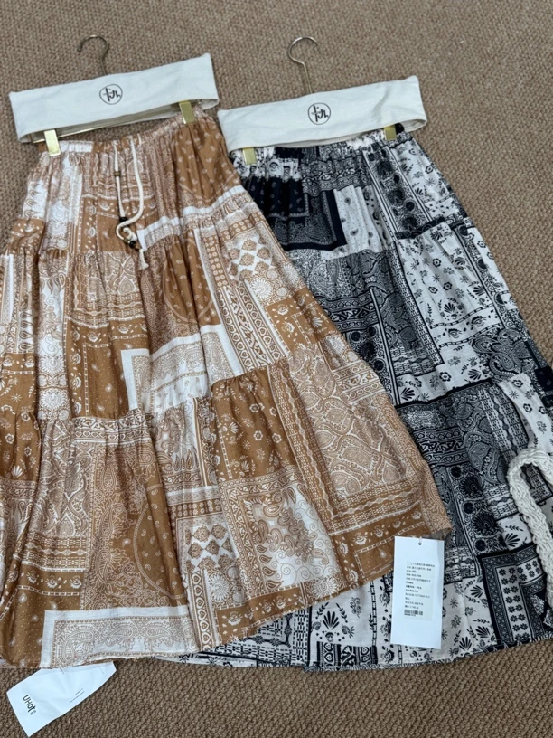 复古气质印花半身裙